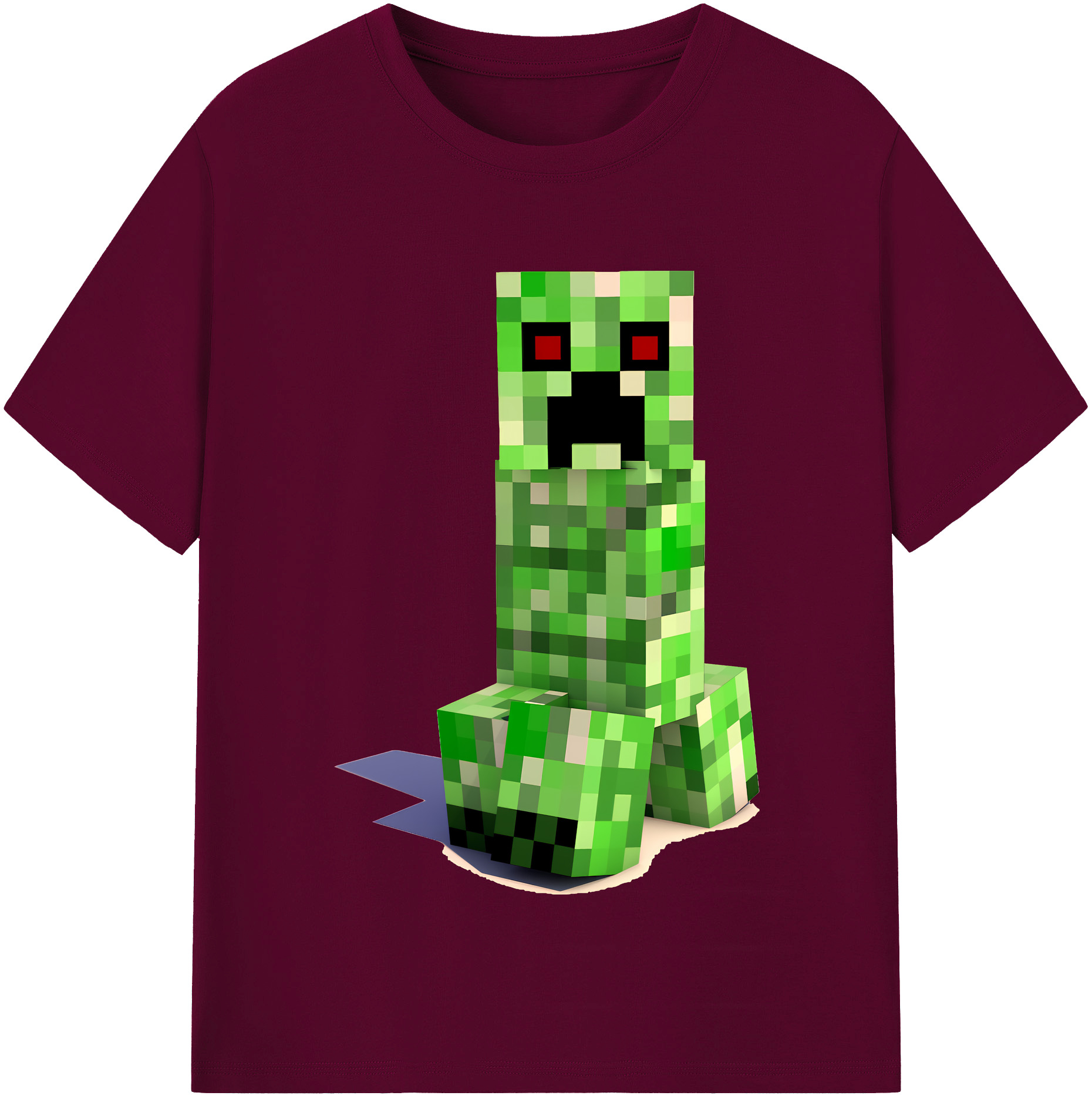 （画像用） マインクラフト ブロックの世界 Minecraft MC Block world レディースカジュアルプリントTシャツ（綿100％）